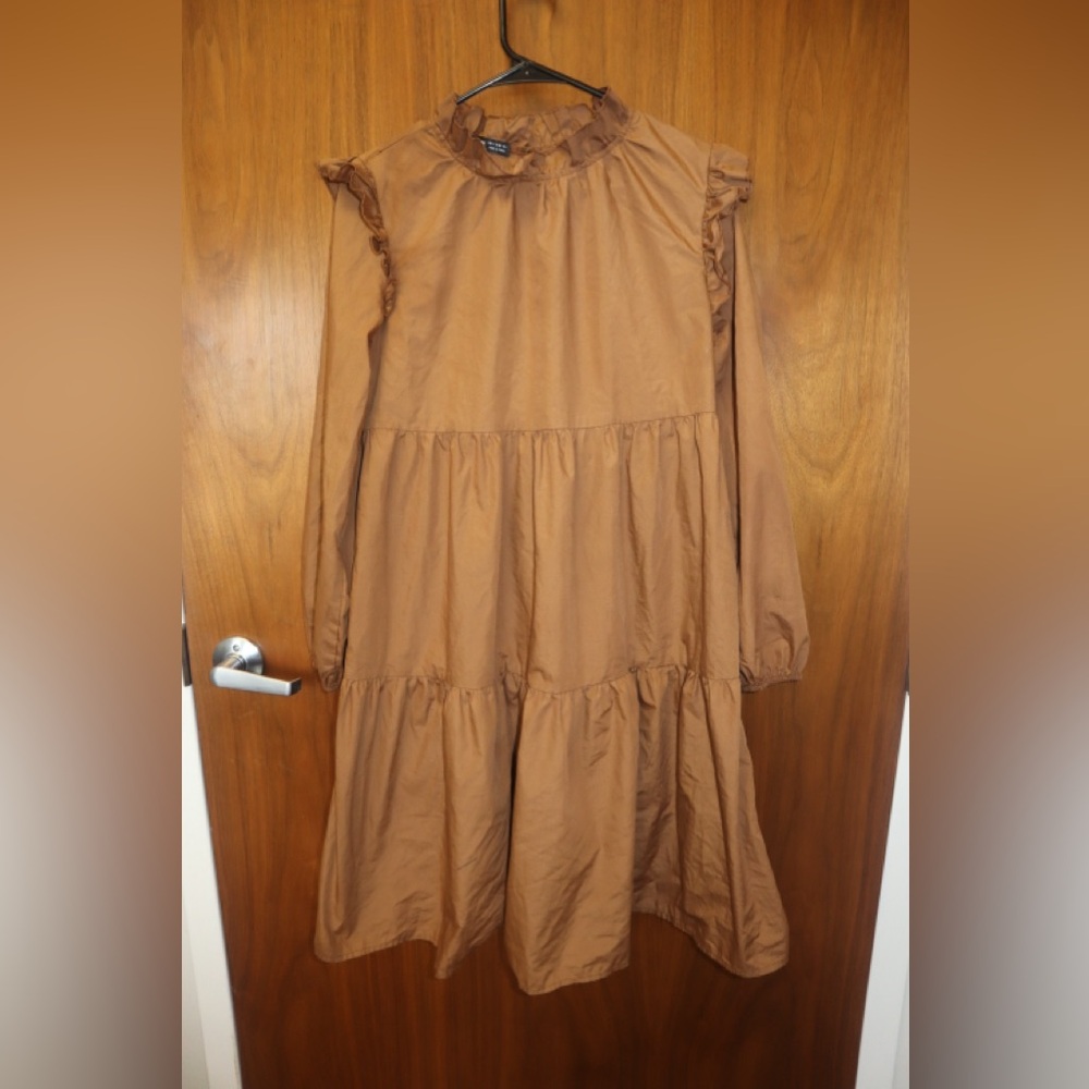SHEIN Brown Long Sleeve Dress